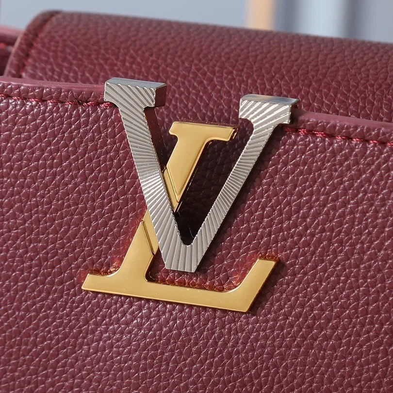 Louis Vuitton Capucines BB Top Handle Bag / Plum Purple Silver/ Gold Hardware - Image 7