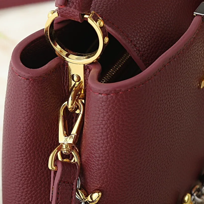 Louis Vuitton Capucines BB Top Handle Bag / Plum Purple Silver/ Gold Hardware - Image 9