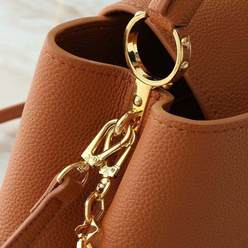 Louis Vuitton Capucines BB Top Handle Bag / Tan Gold Hardware - Image 7