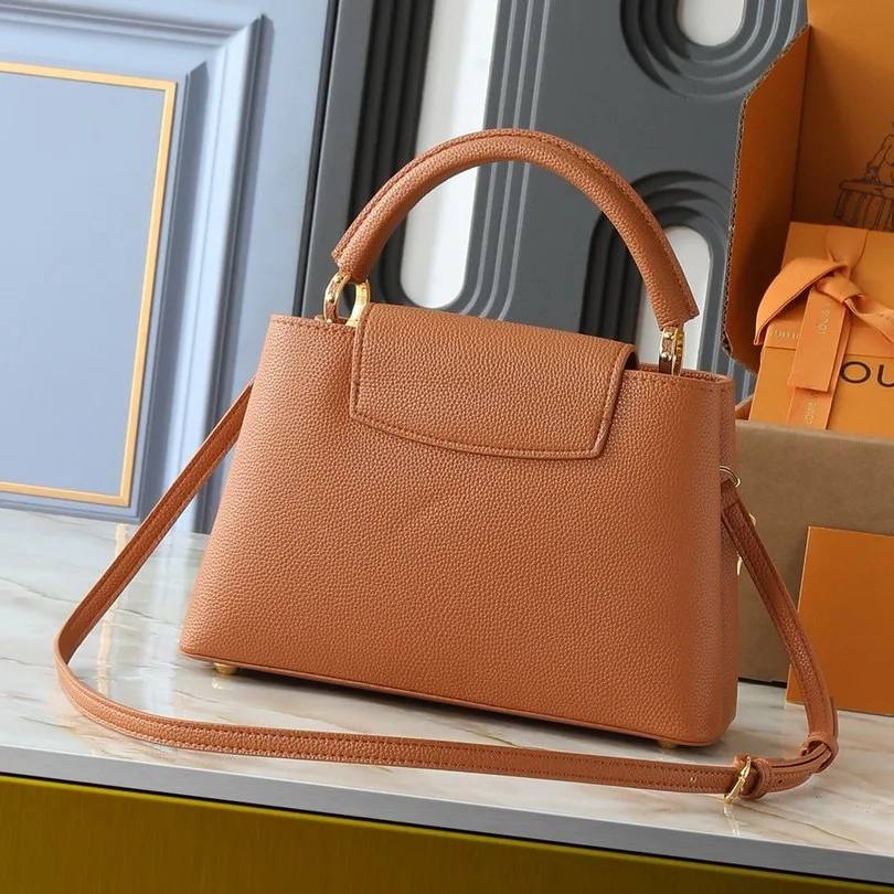 Louis Vuitton Capucines BB Top Handle Bag / Tan Gold Hardware - Image 4