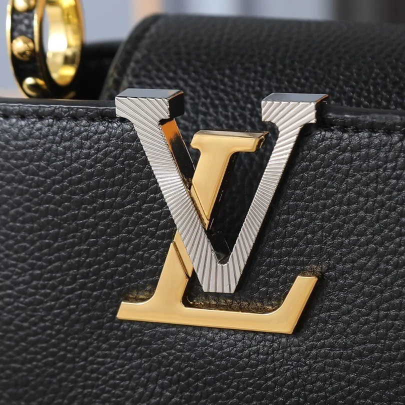 Louis Vuitton Capucines Mini Top Handle Bag / Black Silver Hardware - Image 7