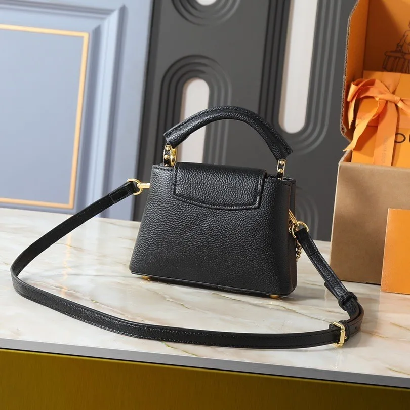 Louis Vuitton Capucines Mini Top Handle Bag / Black Silver Hardware - Image 4