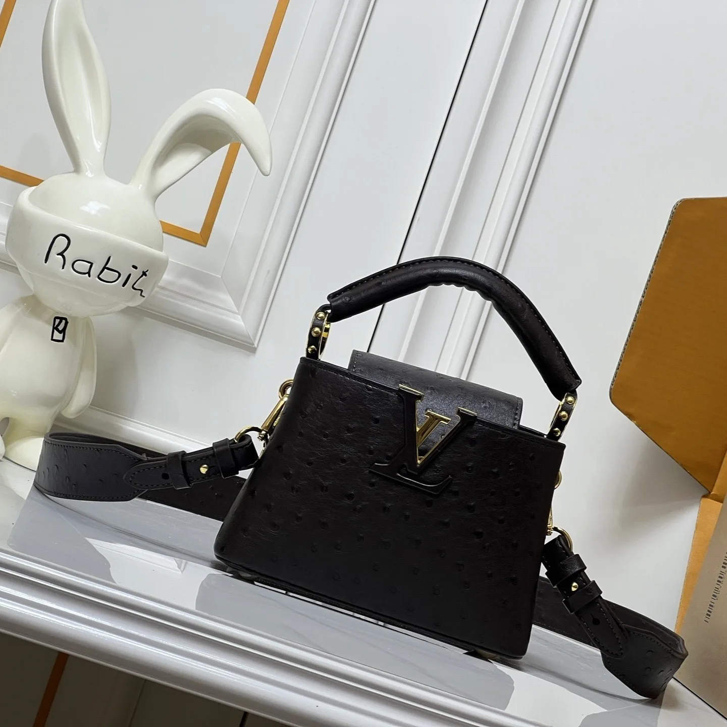 Alternative view of Louis Vuitton Capucines Mini Top Handle Bag / Dark Brown Gold Hardware
