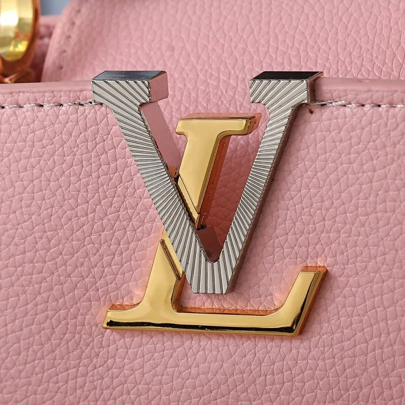 Louis Vuitton Capucines Mini Top Handle Bag / Light Pink Silver/ Gold Hardware - Image 6