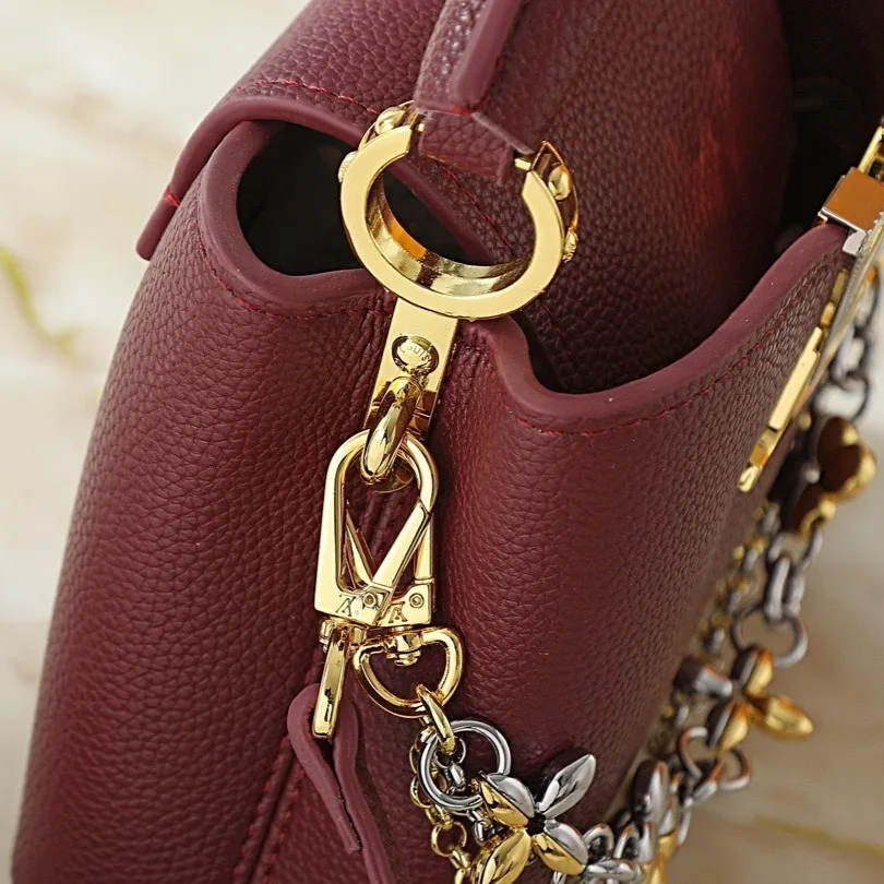 Louis Vuitton Capucines Mini Top Handle Bag / Plum Purple Silver/ Gold Hardware - Image 8