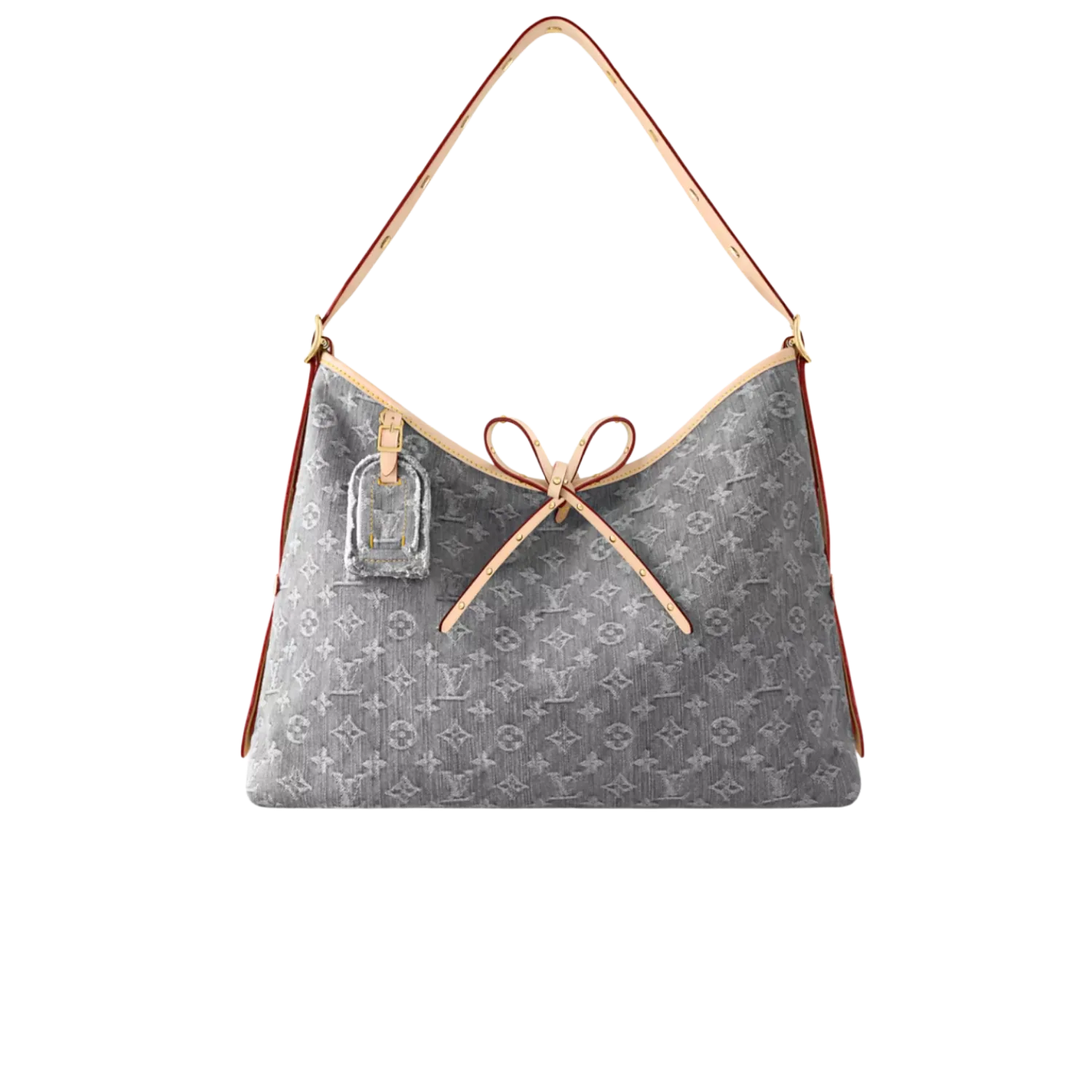 Louis Vuitton CarryAll MM Shoulder Bag / Washed Gray Gold Hardware