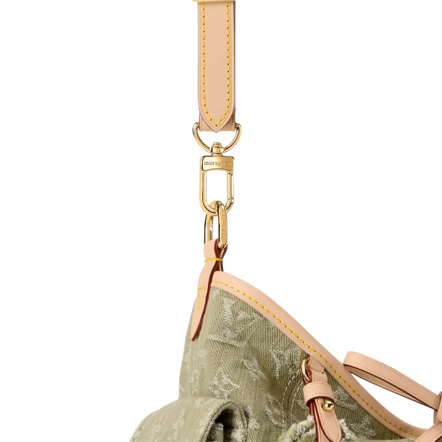 Louis Vuitton Carryall Cargo PM Shoulder Bag / Khaki Denim Gold Hardware - Image 6