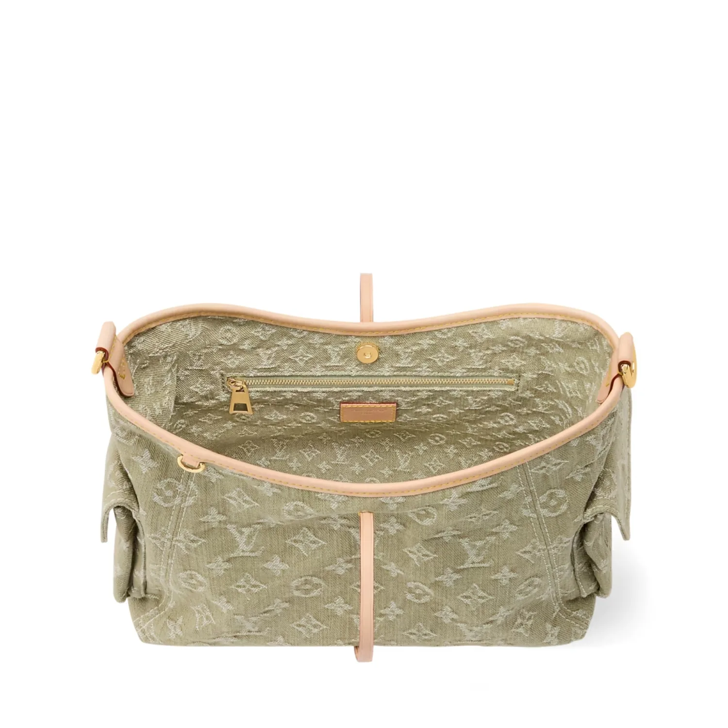 Louis Vuitton Carryall Cargo PM Shoulder Bag / Khaki Denim Gold Hardware - Image 5