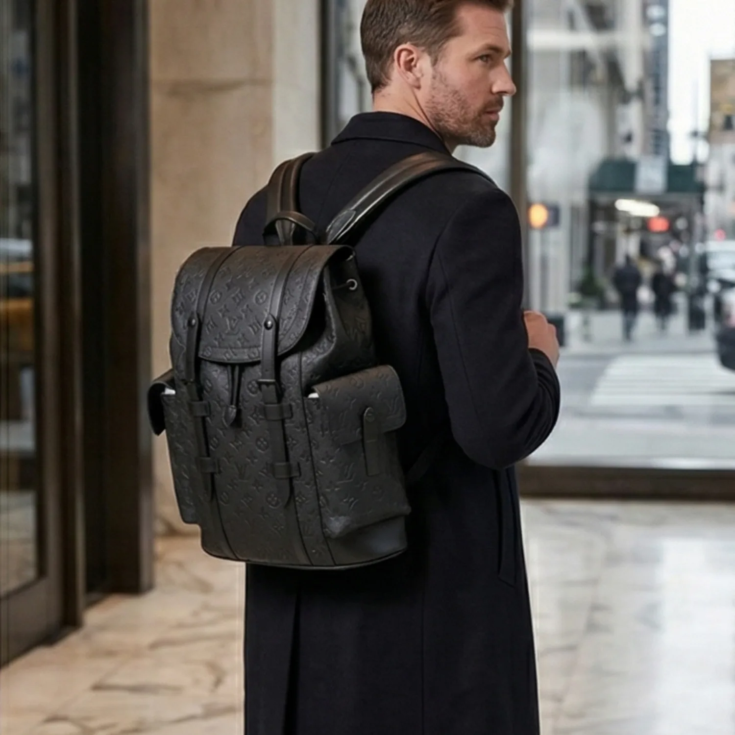 Alternative view of Louis Vuitton Christopher MM Monogram Taurillon Leather Black /