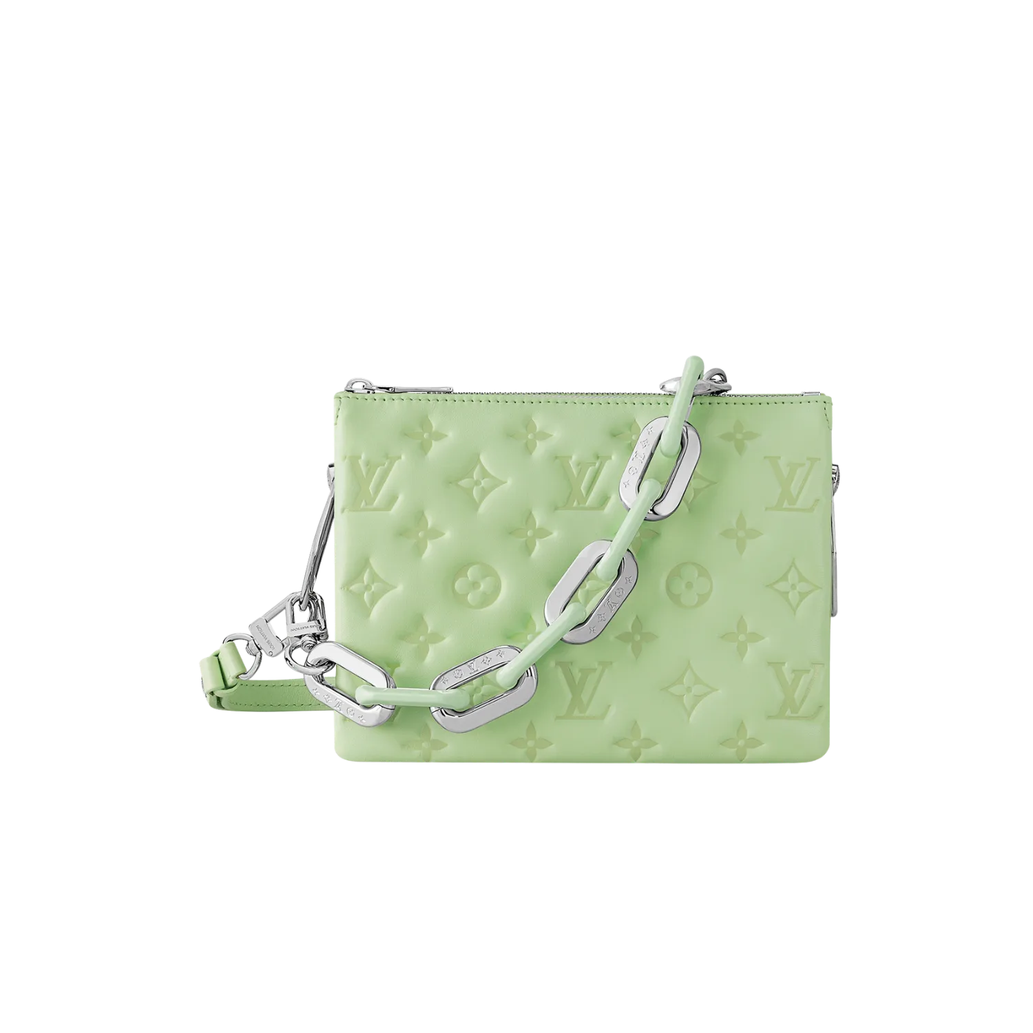 Louis Vuitton Coussin BB Shoulder Bag / Green Silver Hardware