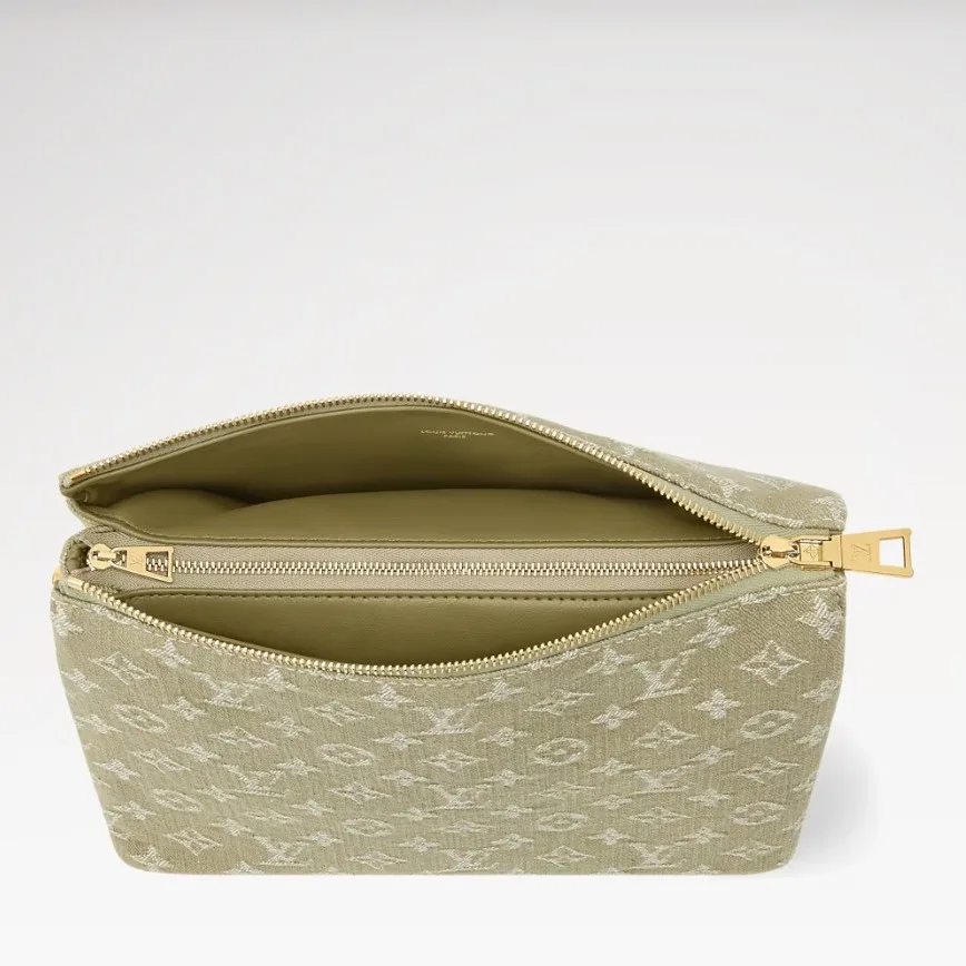 Louis Vuitton Coussin PM Shoulder Bag / Khaki Denim Gold Hardware - Image 5