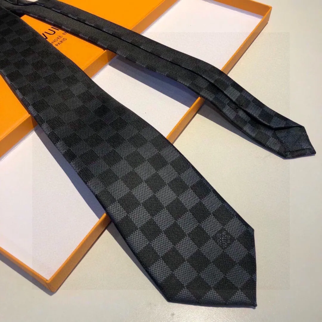 Louis Vuitton Damier Classique Tie Black LV Men - Image 6
