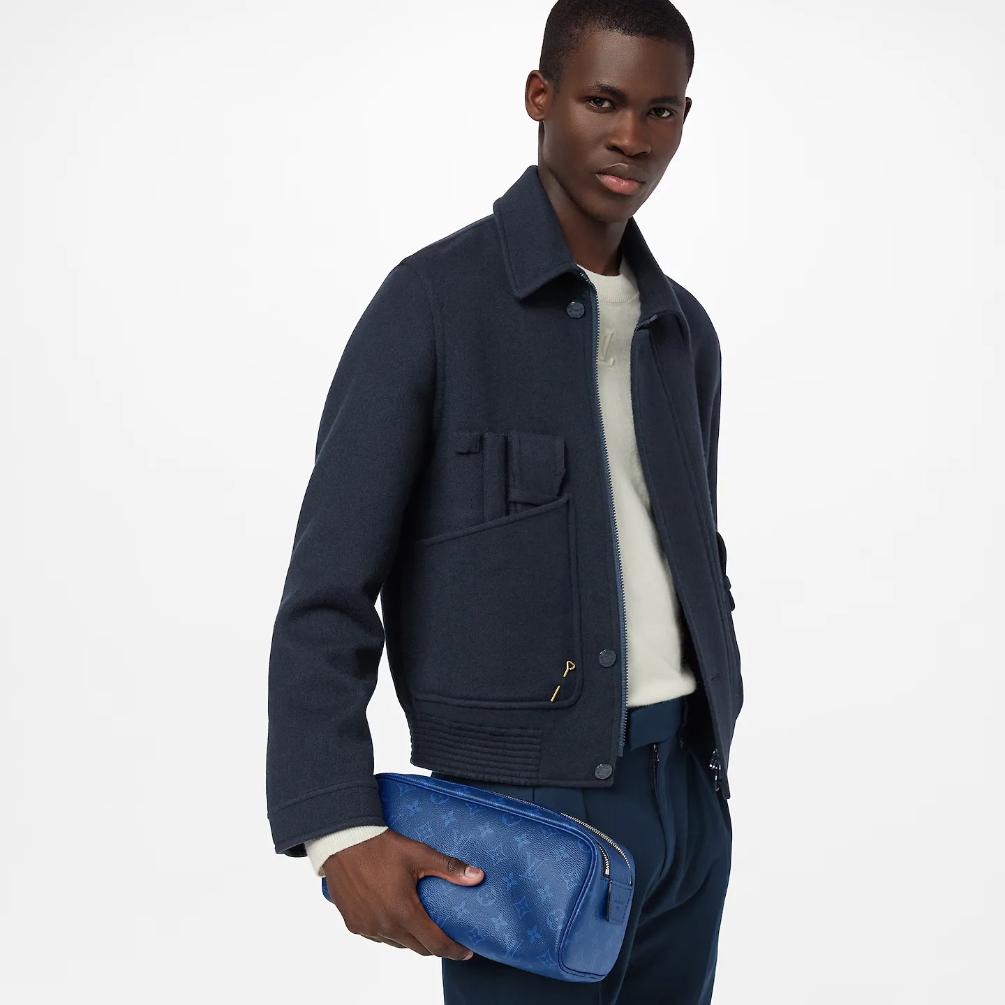 Alternative view of Louis Vuitton Toilet Dopp Kit Pouch Bag Blue /