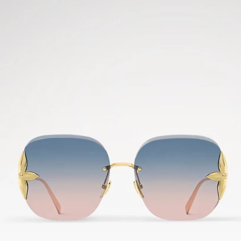 Louis Vuitton Flower Edge Metal Square Sunglasses Gradient Blue - Image 5