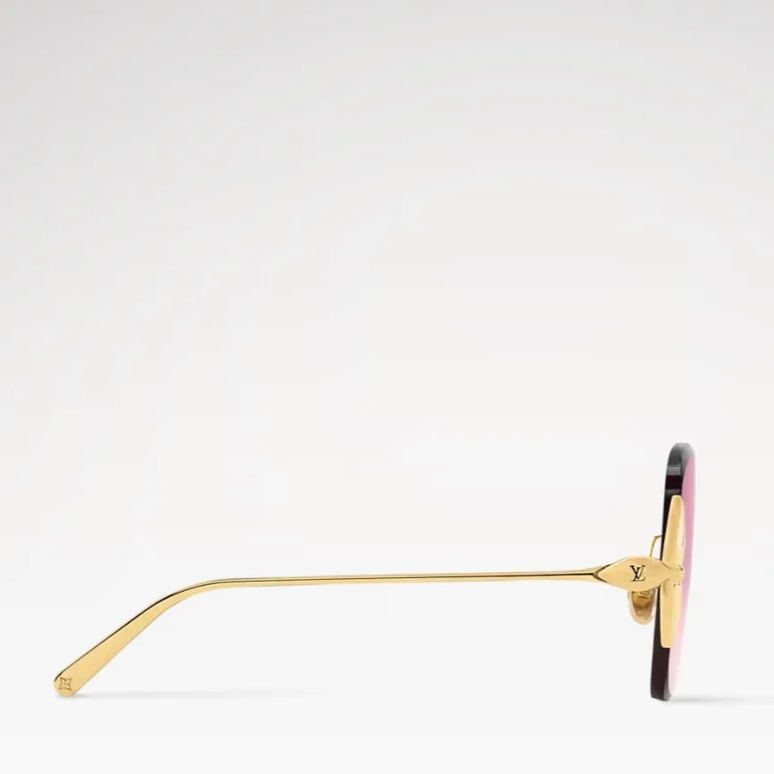 Louis Vuitton Flower Edge Metal Square Sunglasses Pink - Image 4