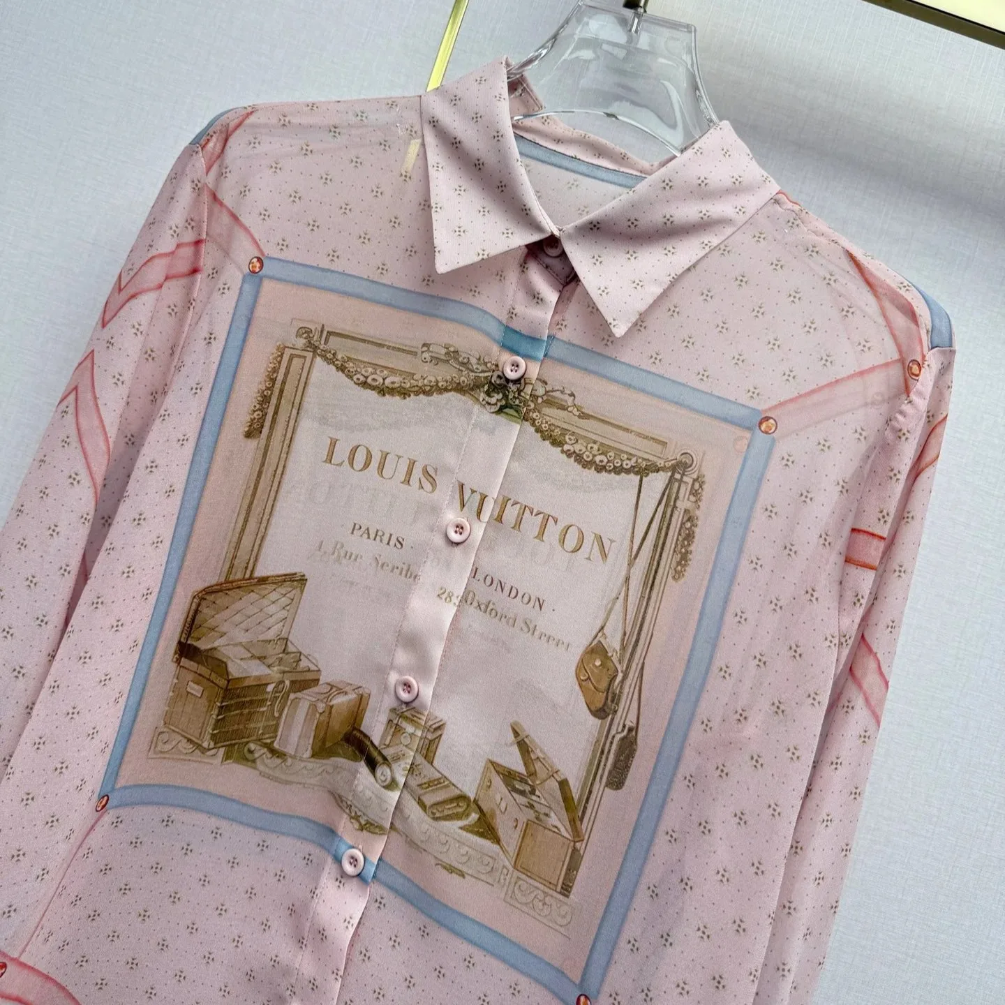 Louis Vuitton Heritage Travel Print Blouse Pink - Image 4
