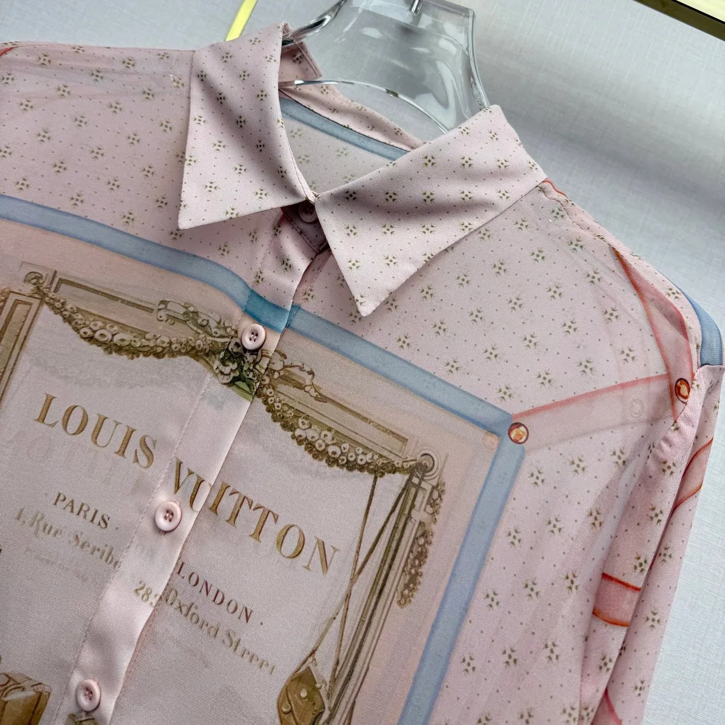 Louis Vuitton Heritage Travel Print Blouse Pink - Image 5