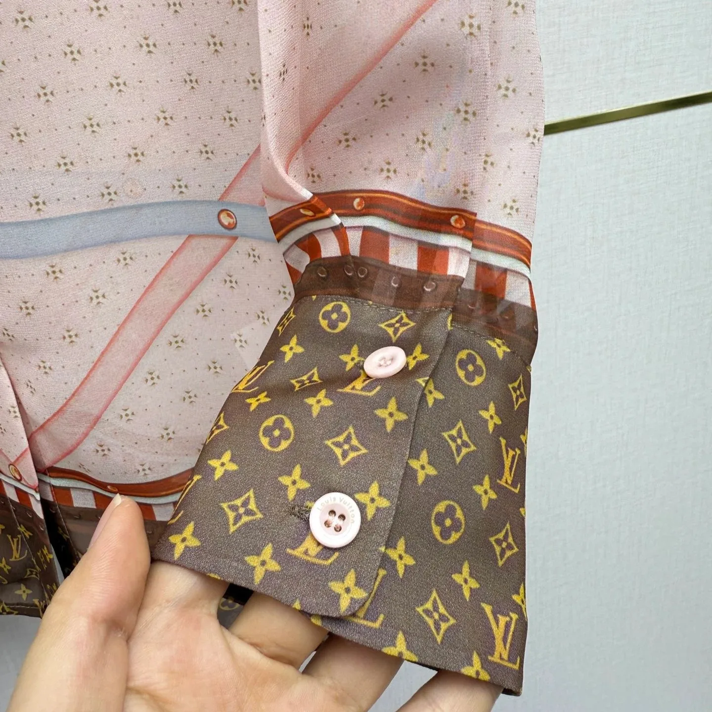 Louis Vuitton Heritage Travel Print Blouse Pink - Image 7