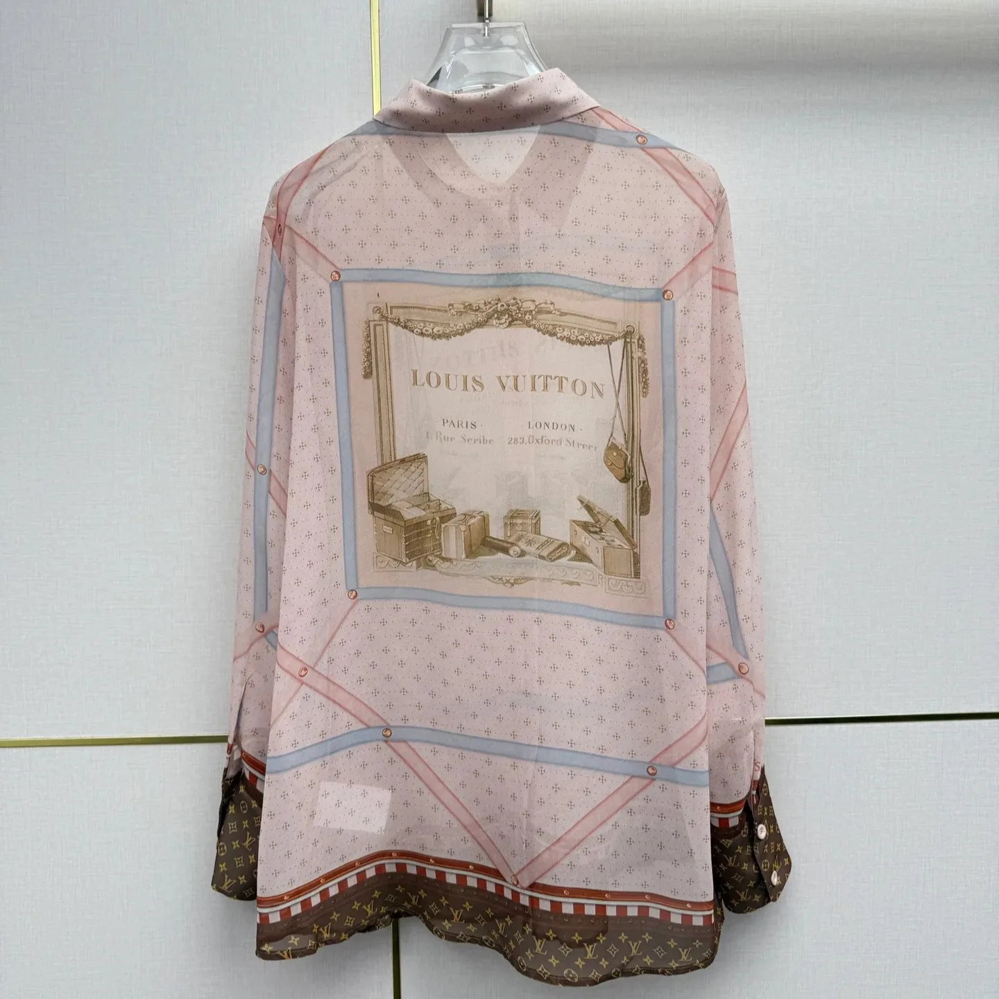 Louis Vuitton Heritage Travel Print Blouse Pink - Image 3