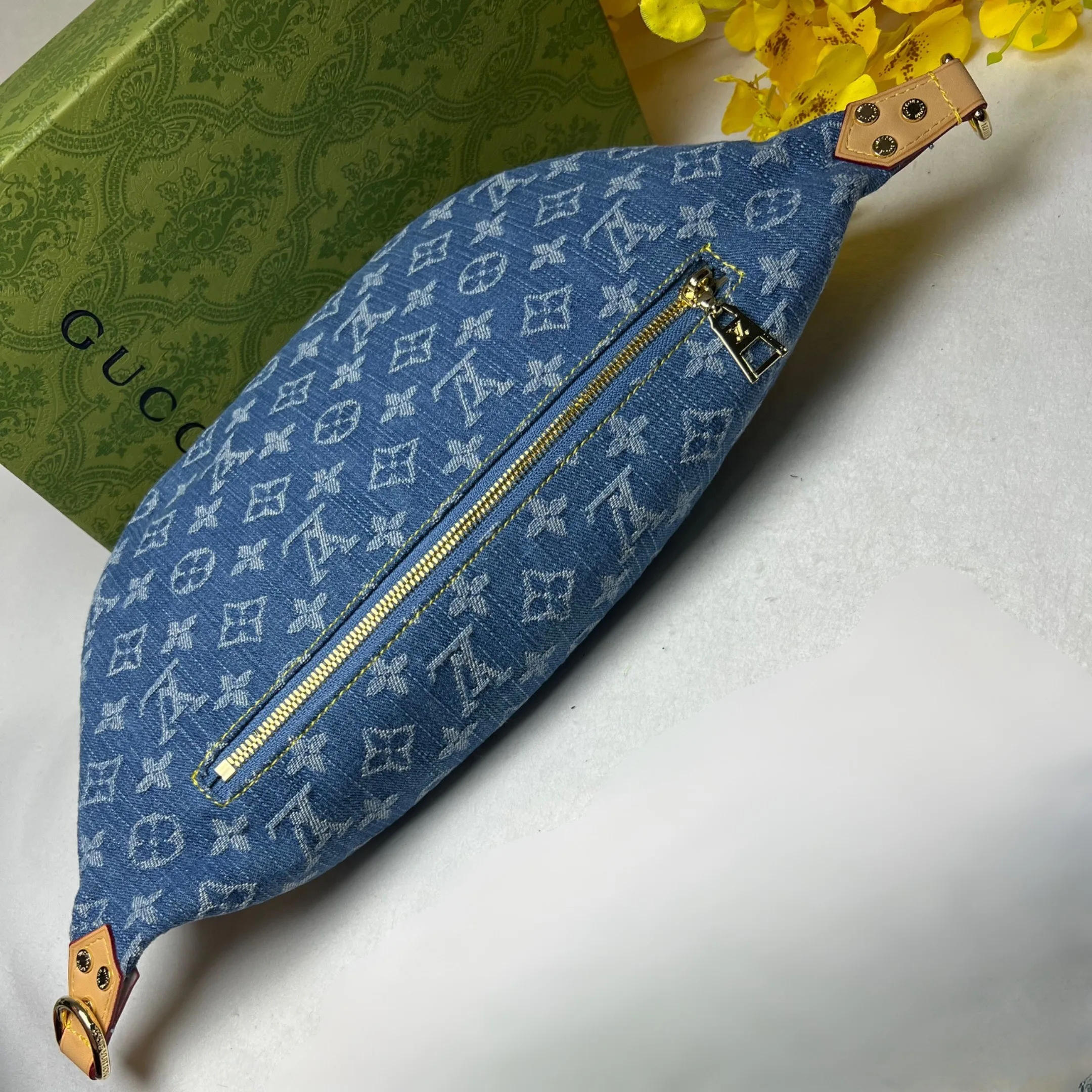 Louis Vuitton High Rise Blue Denim Bag - 15 Inches / - Image 4