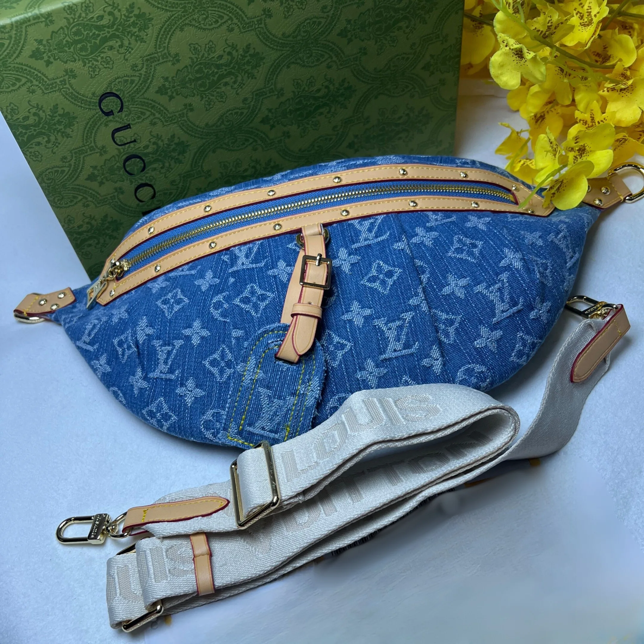 Louis Vuitton High Rise Blue Denim Bag - 15 Inches / - Image 5