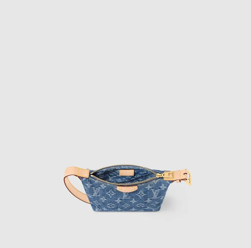 Louis Vuitton Hills Pochette Shoulder Bag / Blue Denim Gold Hardware - Image 5