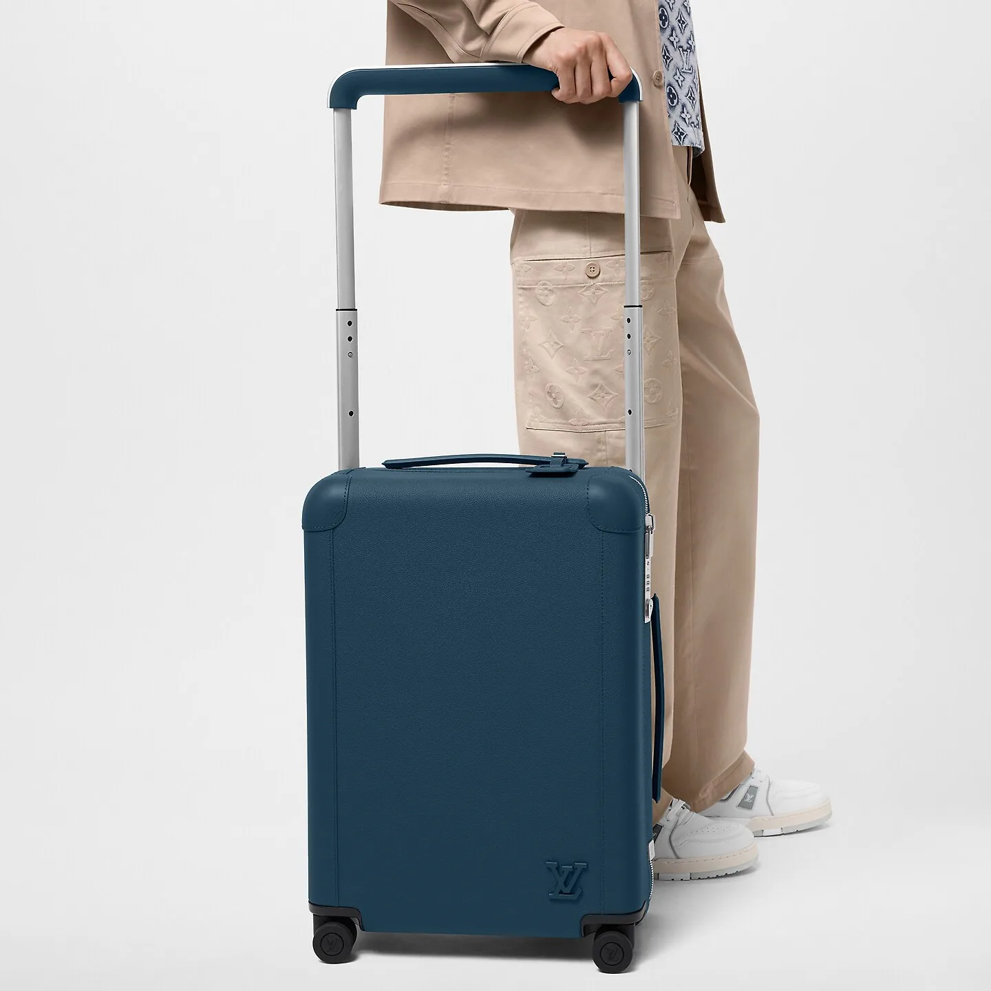 Louis Vuitton Horizon 55 Suitcase / Blue Silver Hardware - Image 3
