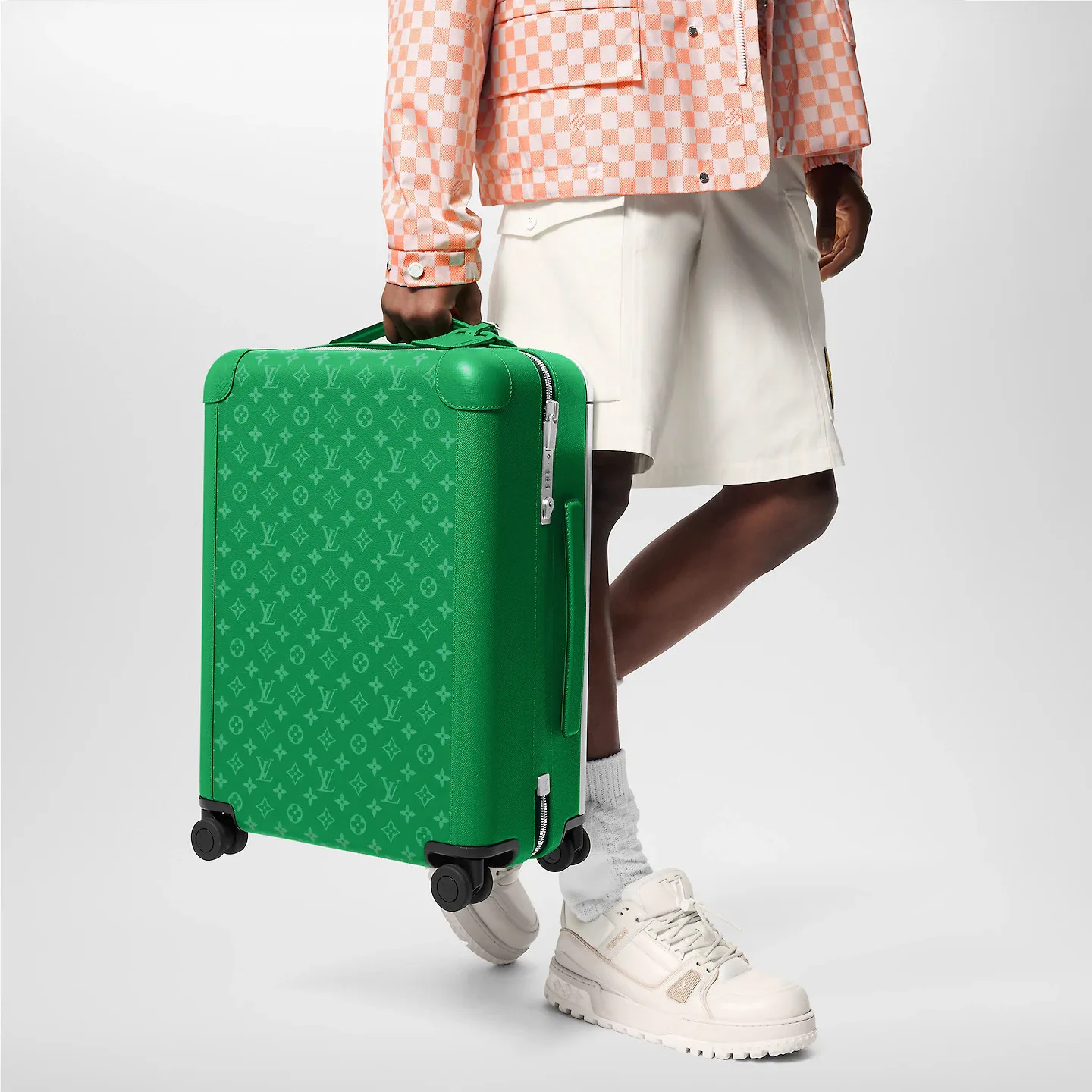 Louis Vuitton Horizon 55 Suitcase / Green Silver Hardware - Image 3