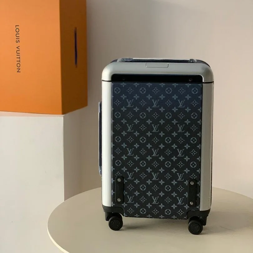 Louis Vuitton Horizon 55 Suitcase / Navy Blue Silver Hardware - Image 3