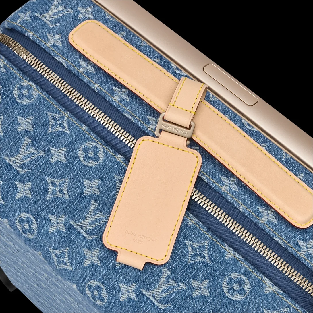 Louis Vuitton Horizon 55 Suitcase / Blue Denim Champagne Hardware - Image 8