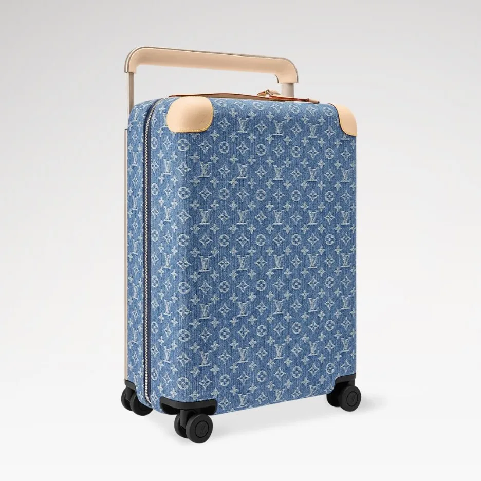 Louis Vuitton Horizon 55 Suitcase / Blue Denim Champagne Hardware - Image 4