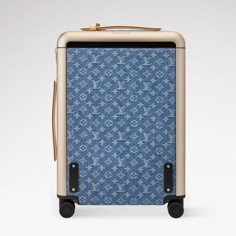 Louis Vuitton Horizon 55 Suitcase / Blue Denim Champagne Hardware - Image 5