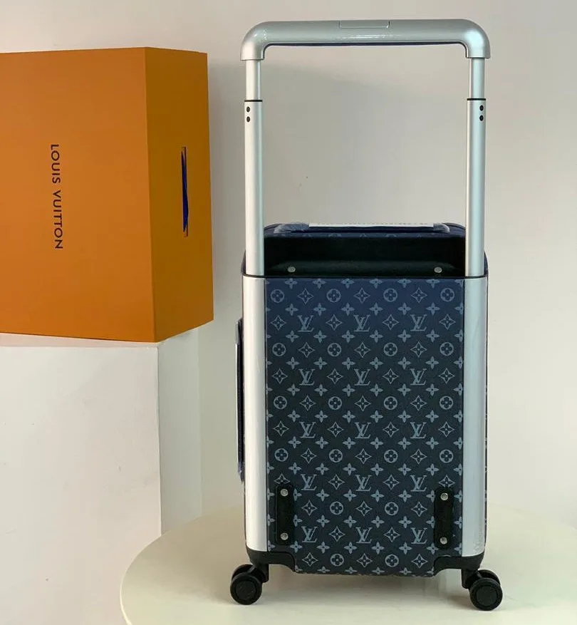 Louis Vuitton Horizon 55 Suitcase / Navy Blue Silver Hardware - Image 8
