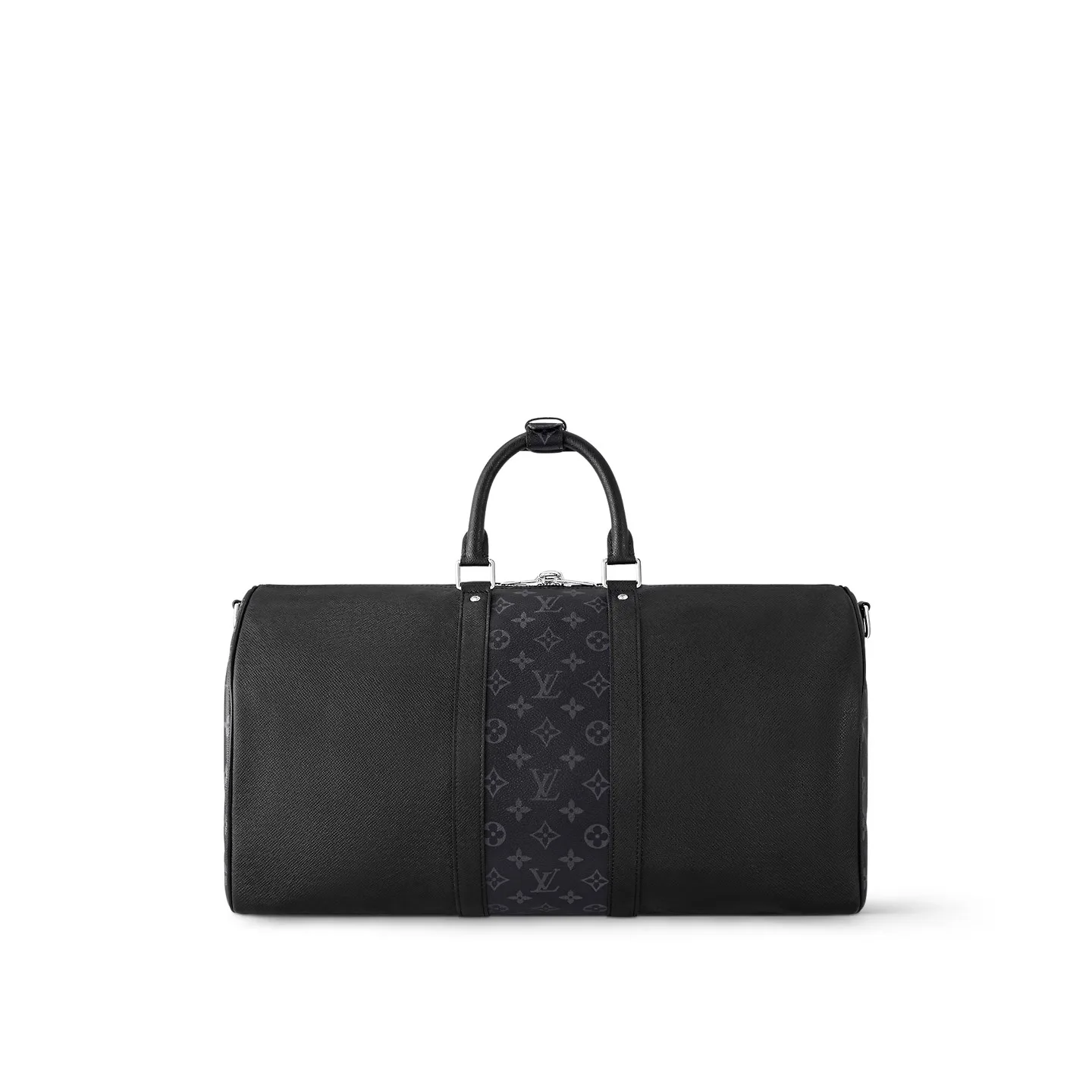 Louis Vuitton Keepall Bandouliere 25 Travel Bag / Black Silver Hardware - Image 6