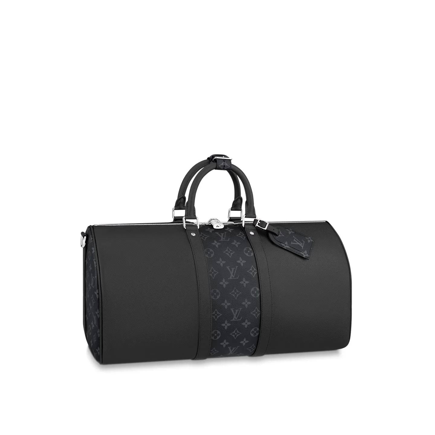 Louis Vuitton Keepall Bandouliere 25 Travel Bag / Black Silver Hardware - Image 5