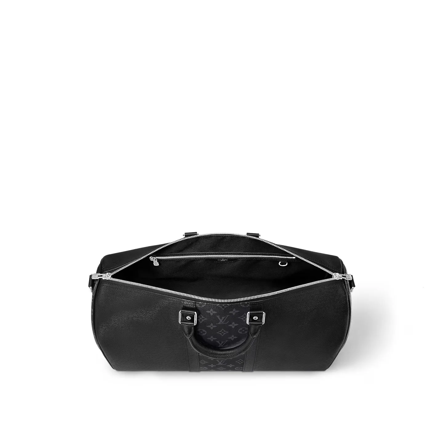 Louis Vuitton Keepall Bandouliere 25 Travel Bag / Black Silver Hardware - Image 7