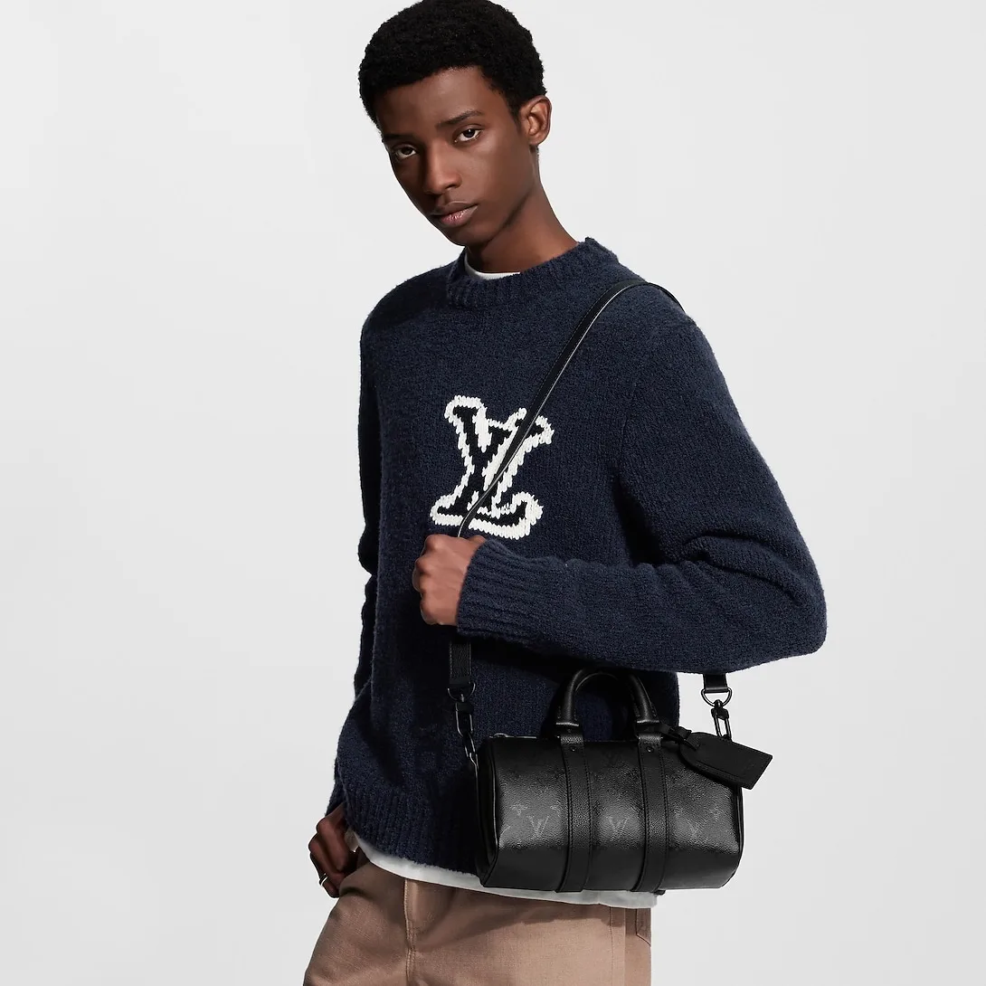 Louis Vuitton Keepall Bandouliere 25 Travel Bag / Black Monogram Midnight Black Hardware - Image 2
