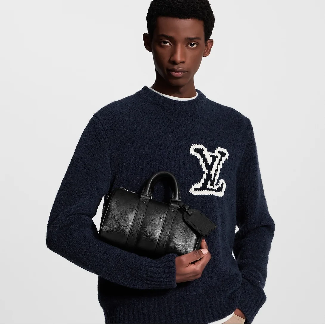 Louis Vuitton Keepall Bandouliere 25 Travel Bag / Black Monogram Midnight Black Hardware - Image 3