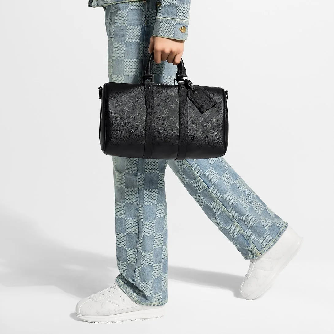 Louis Vuitton Keepall Bandouliere 35 Travel Bag / Black Monogram Midnight Black Hardware - Image 2