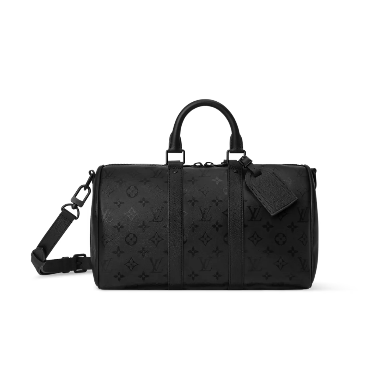 Louis Vuitton Keepall Bandouliere 35 Travel Bag / Black Monogram Midnight Black Hardware