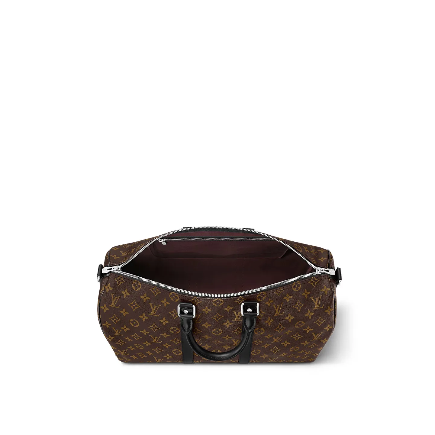 Louis Vuitton Keepall Bandouliere 45 Travel Bag / Brown Silver Hardware - Image 4