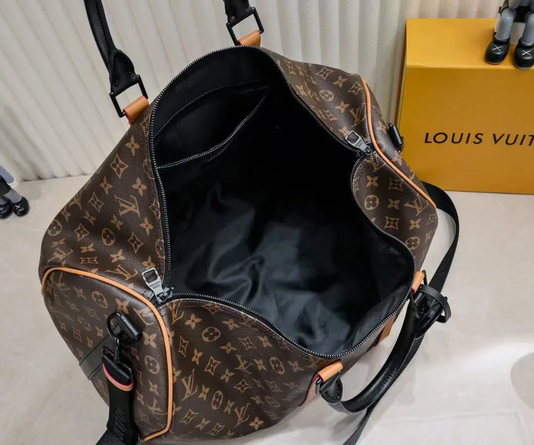 Louis Vuitton Keepall Bandouliere 45 Travel Bag / Brown Black Hardware - Image 5