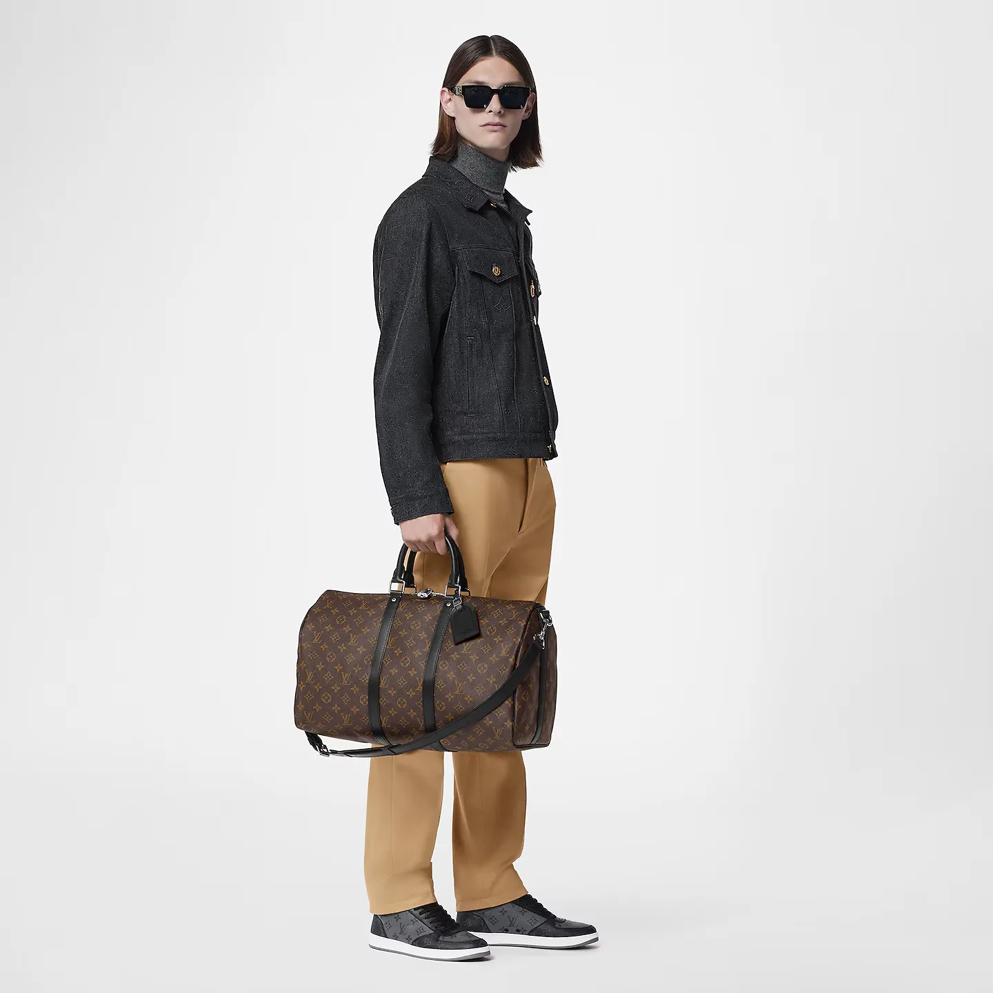 Louis Vuitton Keepall Bandouliere 45 Travel Bag / Brown Silver Hardware - Image 2