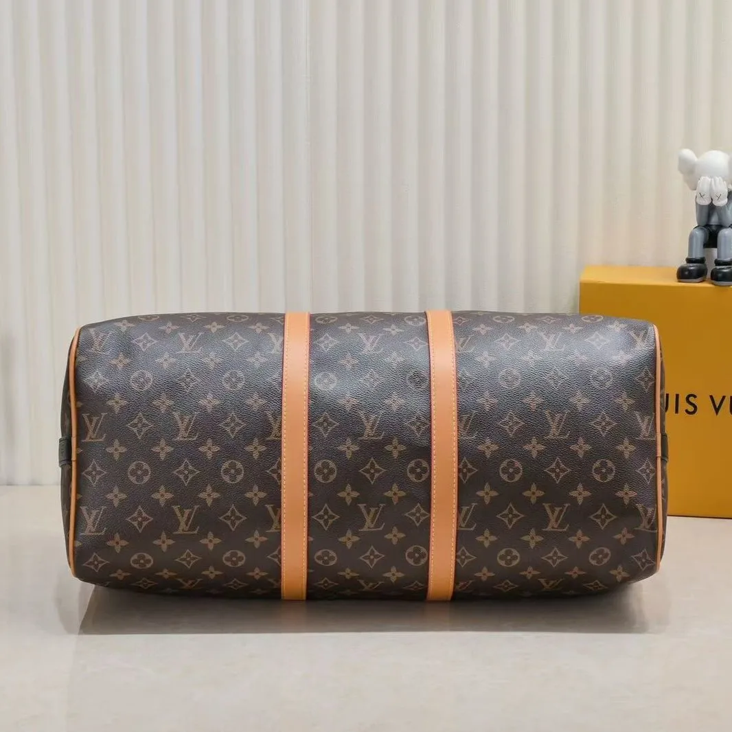 Louis Vuitton Keepall Bandouliere 45 Travel Bag / Brown Black Hardware - Image 4