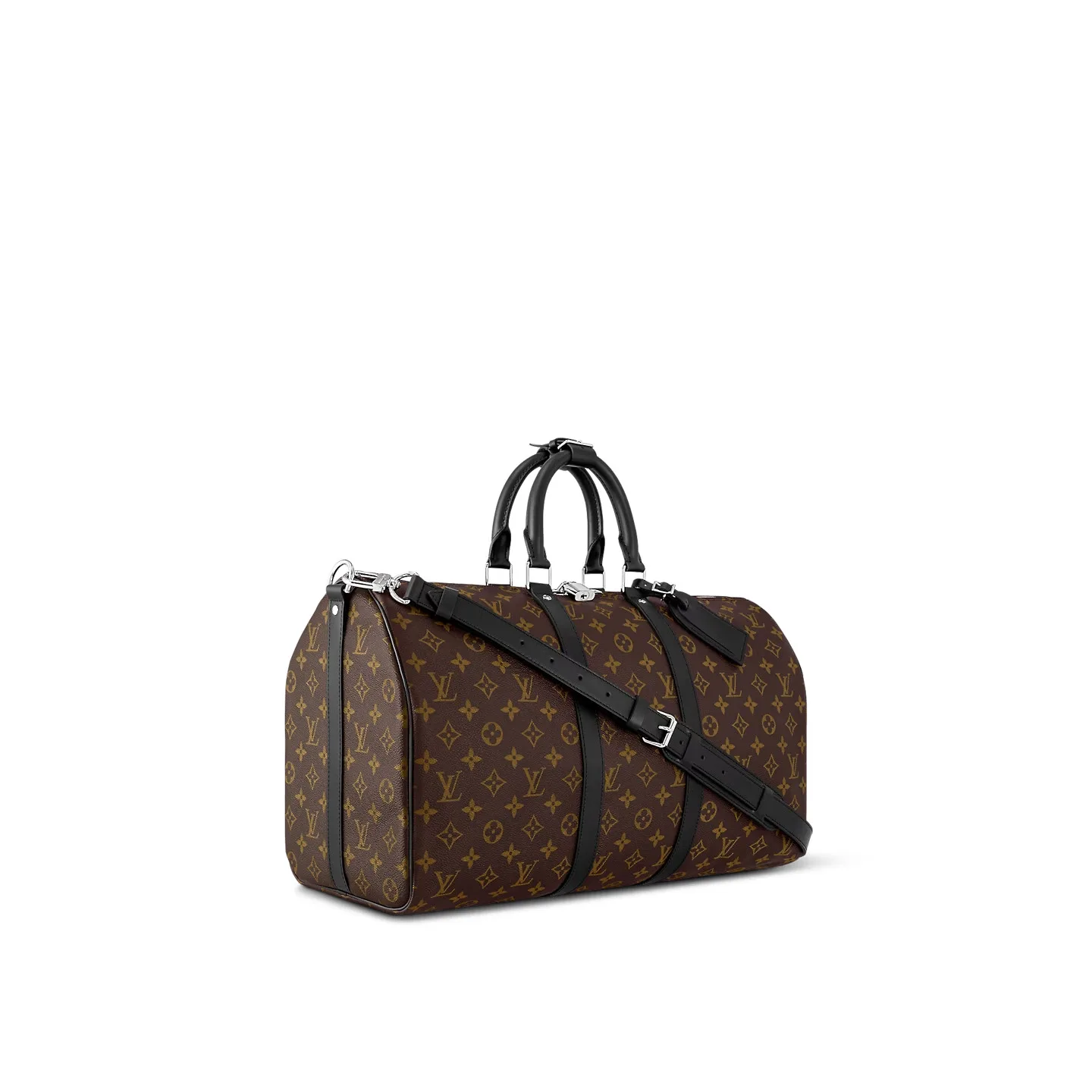 Louis Vuitton Keepall Bandouliere 45 Travel Bag / Brown Silver Hardware - Image 3