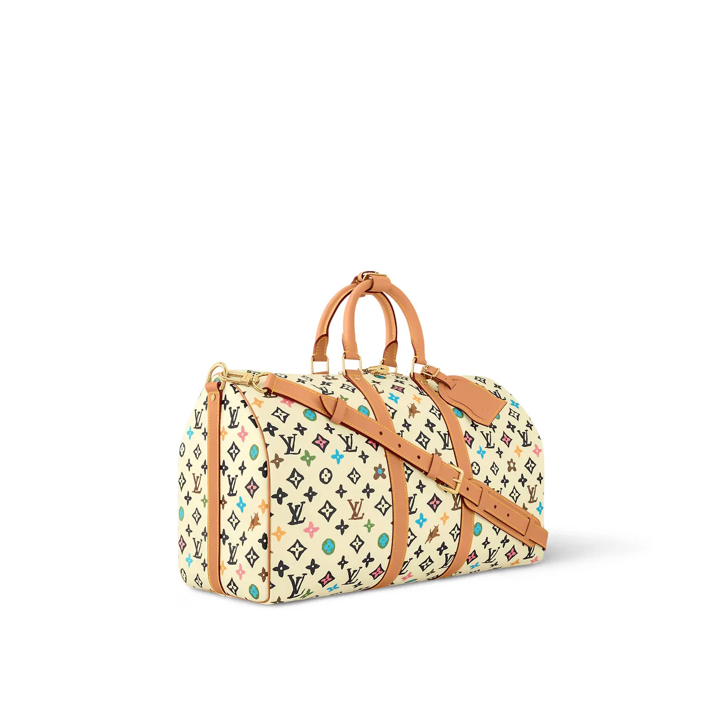 Louis Vuitton Keepall Bandouliere 45 Travel Bag / Vanilla Gold Hardware - Image 3