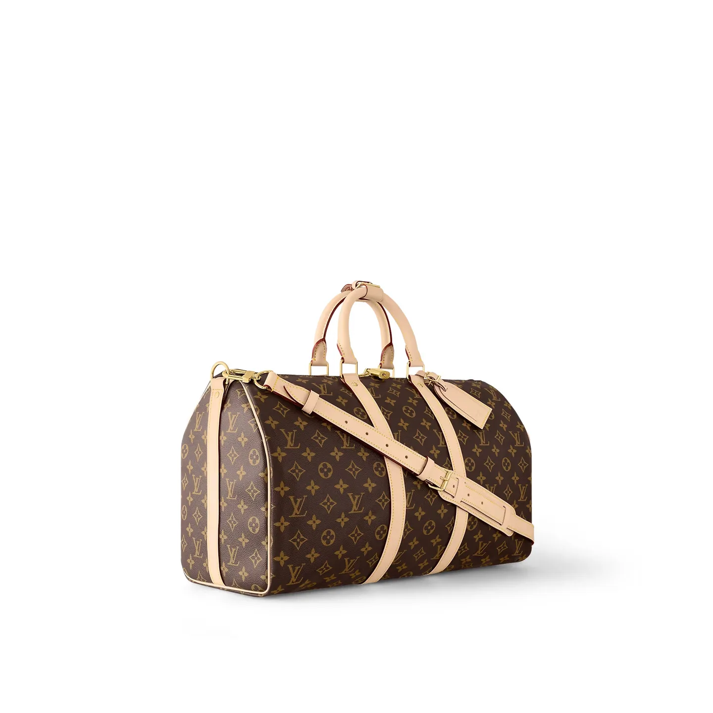 Louis Vuitton Keepall Bandouliere 45 Travel Bag / Brown Monogram Gold Hardware - Image 3