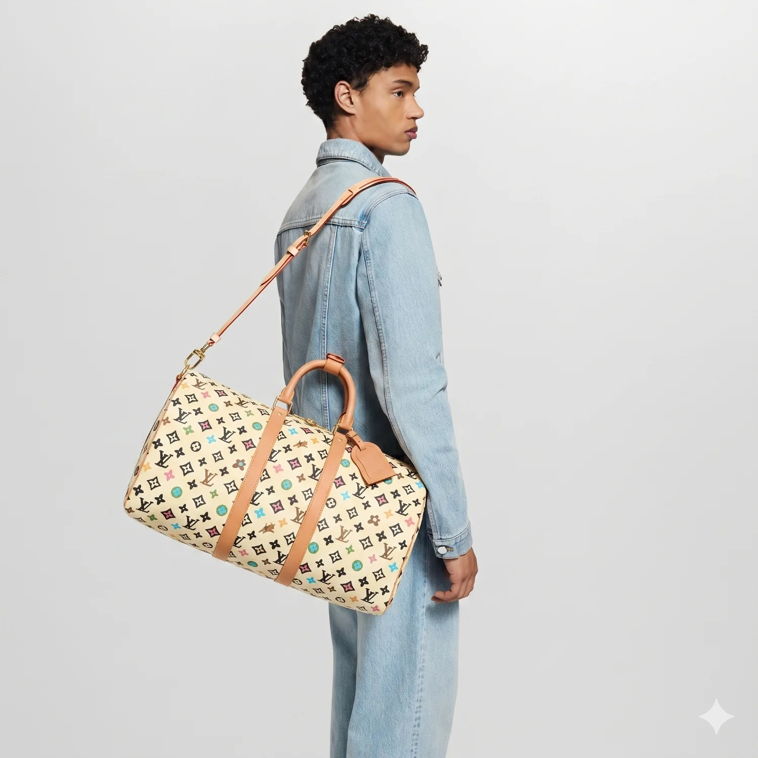 Alternative view of Louis Vuitton Keepall Bandouliere 45 Travel Bag / Vanilla Gold Hardware
