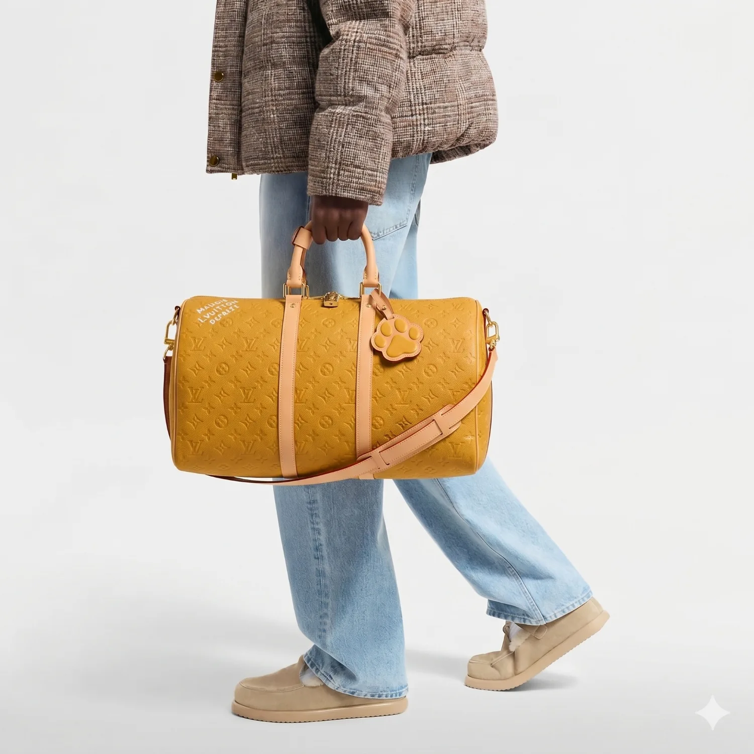 Alternative view of Louis Vuitton Keepall Bandouliere 45 Travel Bag / Yellow Gold Hardware