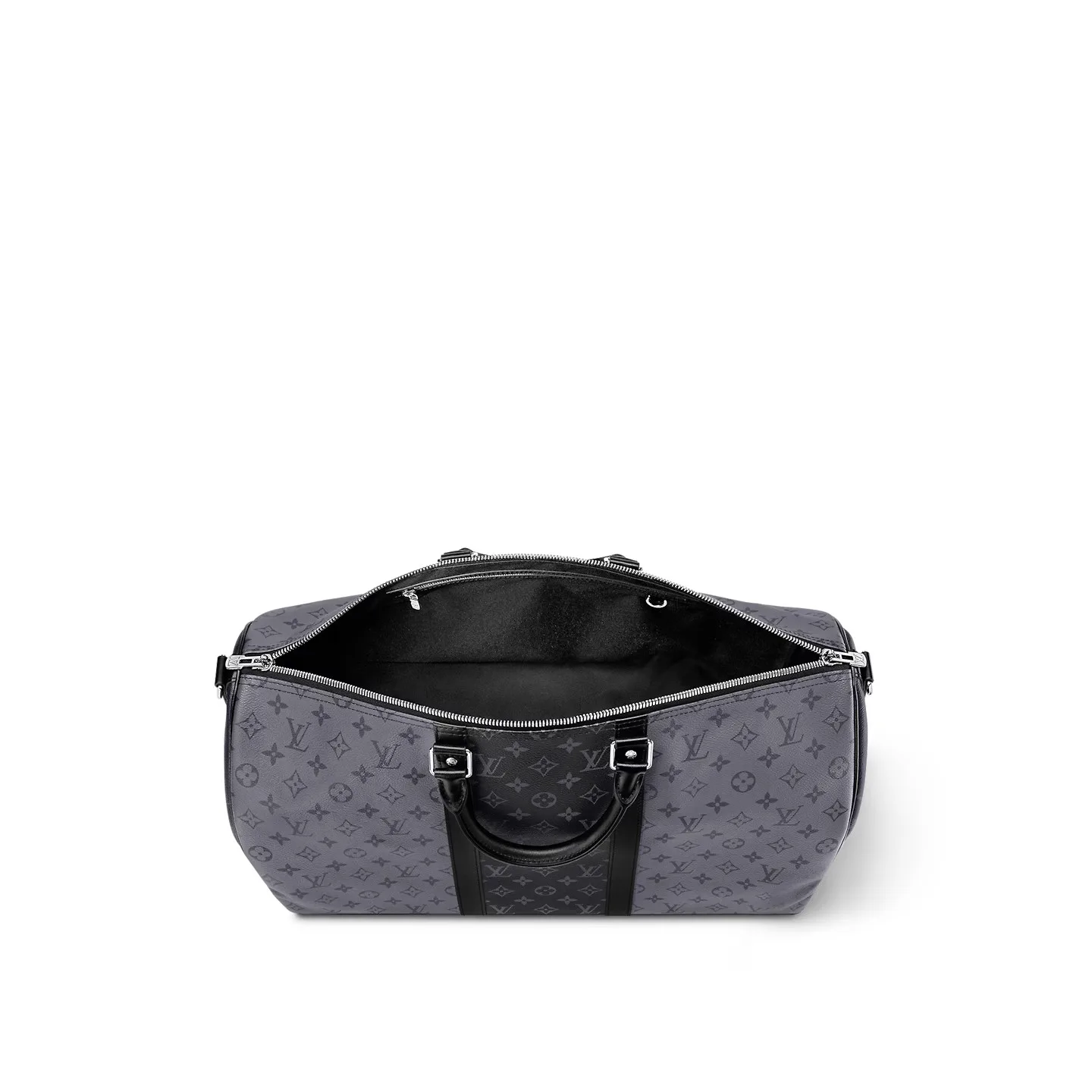 Louis Vuitton Keepall Bandouliere 50 Travel Bag / Grey Silver Hardware - Image 6